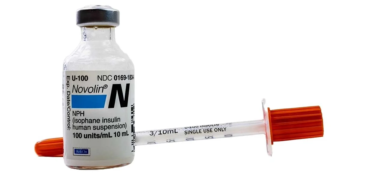 Vial of Novolin NPH and Syringe | Brand Names of Intermediate-acting Insulin
