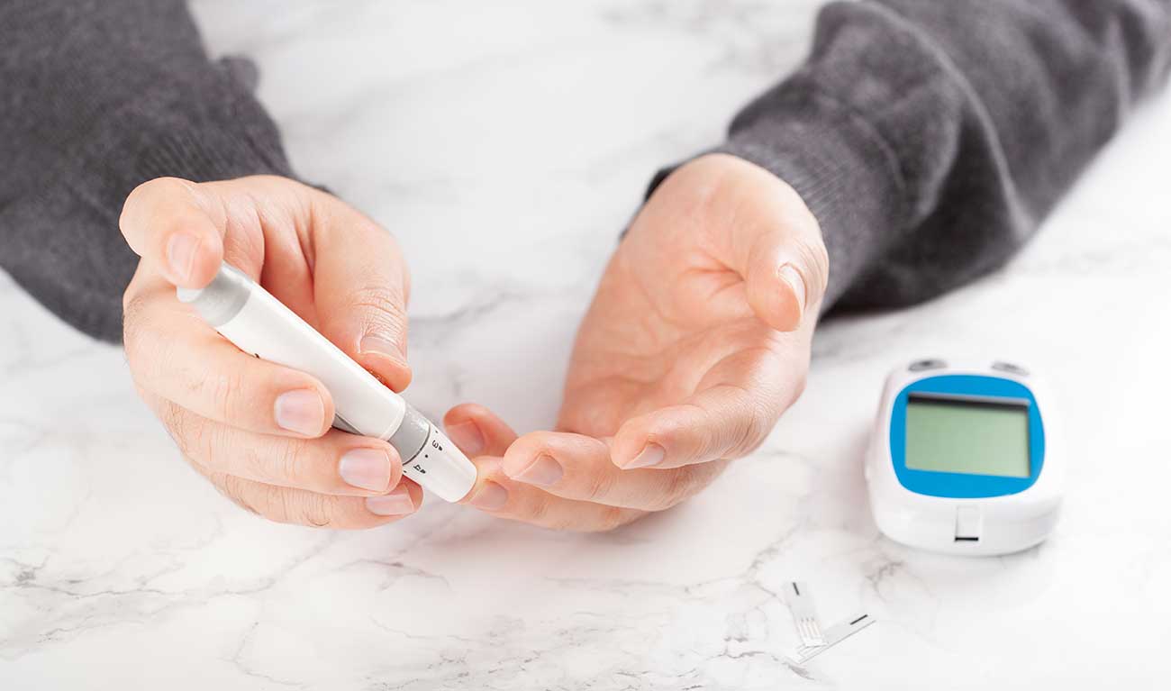 person checking blood sugar levels