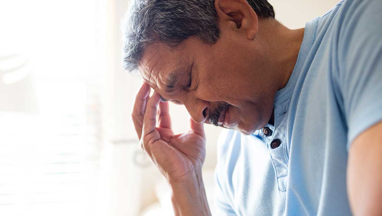 Man suffering from headache