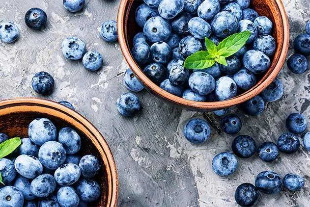 Bowls of blueberries